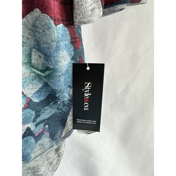 NWT Style & Co XL Downtown Gallery Beautiful Floral And Plaid With Lace Insert - Picture 6 of 10